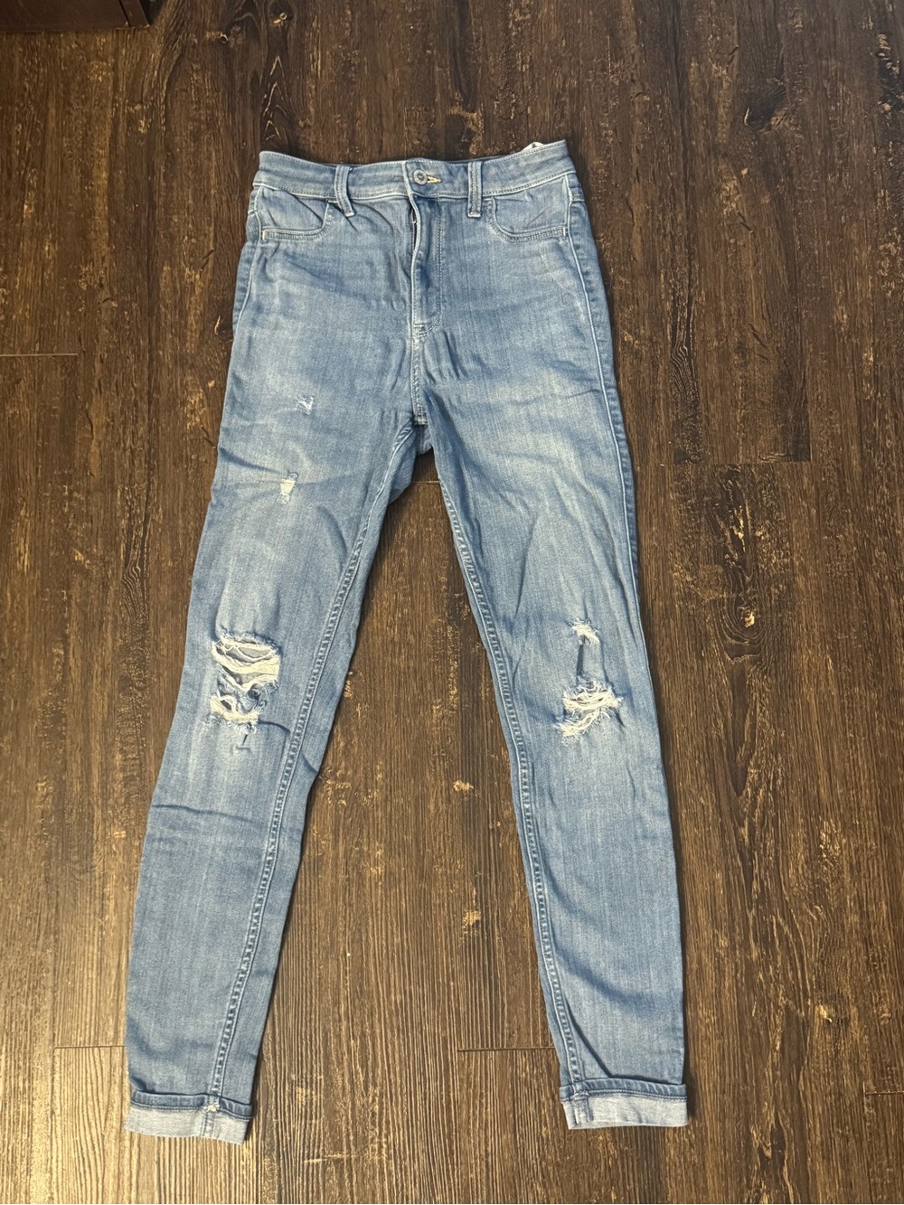 Hollister Light Blue Distressed Skinny Jeans